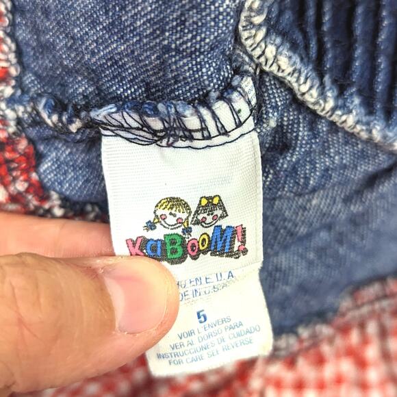 Vintage Kaboom Skirt Girls Size 5 Denim Patchwork Twirly Mini - Picture 5 of 5